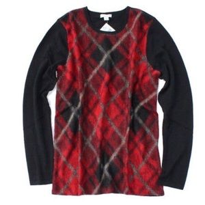 J. Jill Sweaters - J JILL Plaid Brushed Wool Blend Crew Sweater J. Jill Sweaters - J JILL Plaid Brushed Wool Blend Crew Sweater